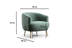 Fauteuil Regila Velours Vert clair