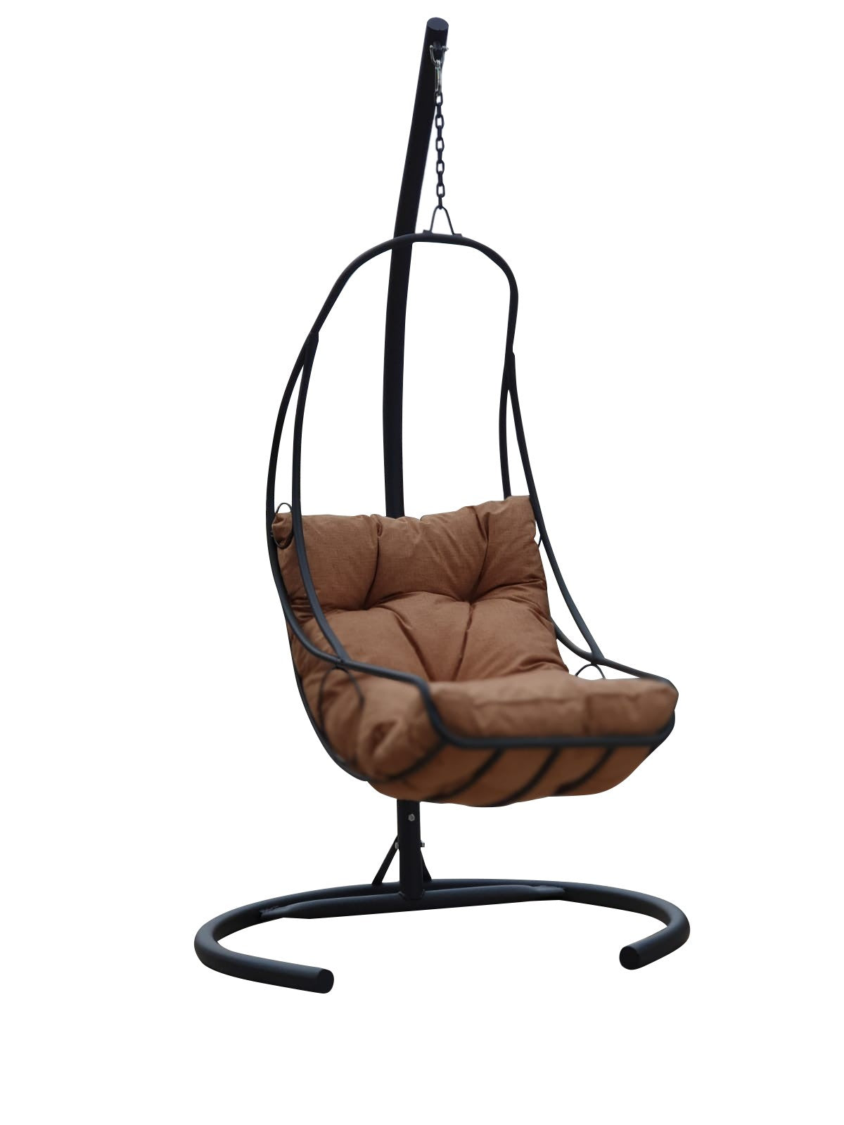 Fauteuil suspendu simple Moonfleet Métal Anthracite et Tissu Marron