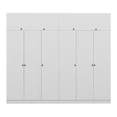 Armoire haute 6 portes battantes et 2 portes basculantes modèle 1 Kuta L270xH235cm Bois Blanc