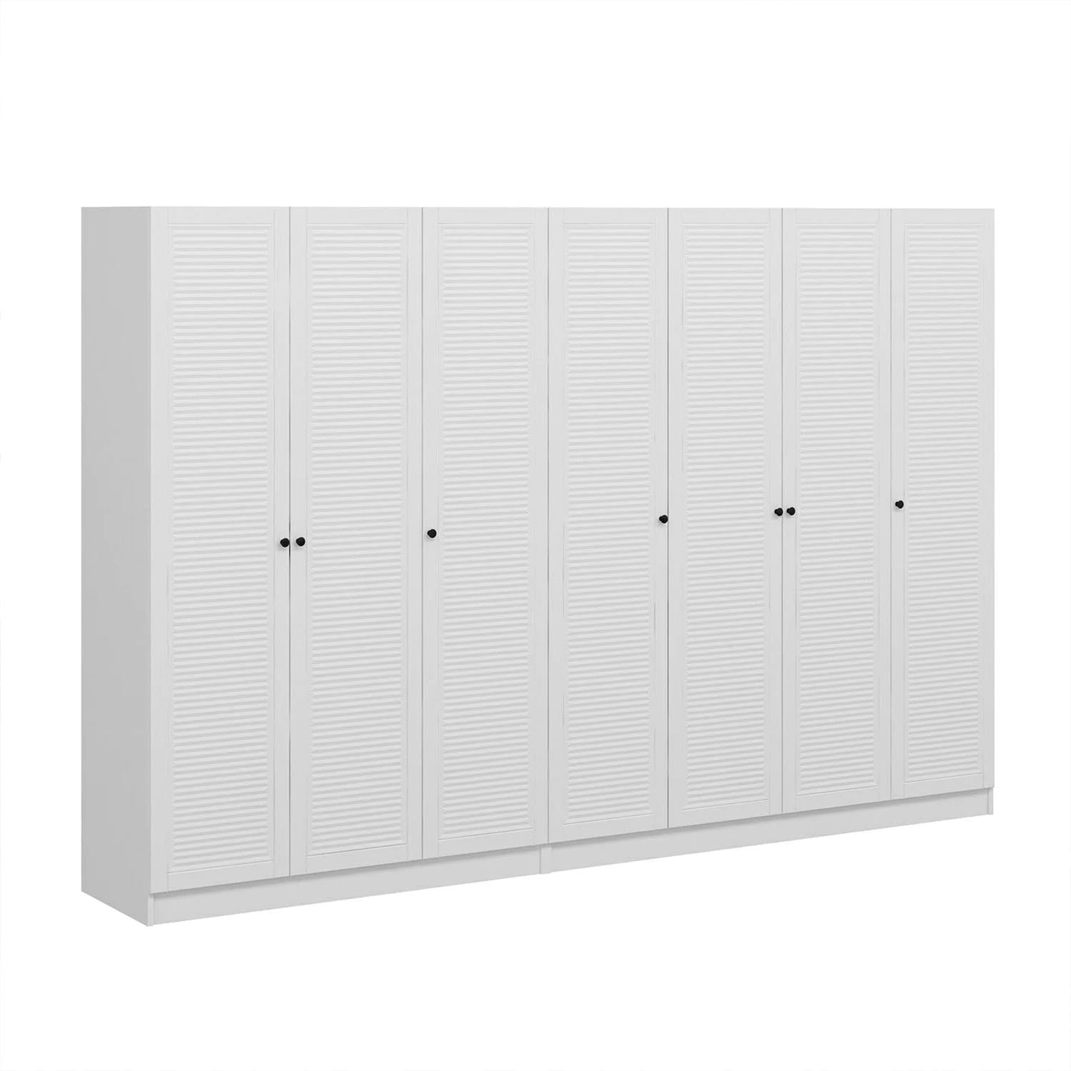 Armoire 7 portes Kuta L315xH190cm Bois Blanc