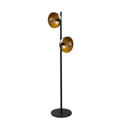 Lampadaire 2 ampoules Hikari 131cm Métal Noir et Or