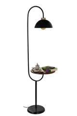 Lampadaire avec tablette Amaud H165cm Métal Noir