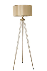 Lampadaire Couperin H155cm Métal Cuivre et Tissu Beige