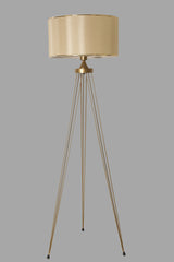 Lampadaire Couperin H155cm Métal Cuivre et Tissu Beige