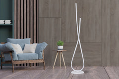 Lampadaire design moderne Delta Métal Blanc et LED Blanc