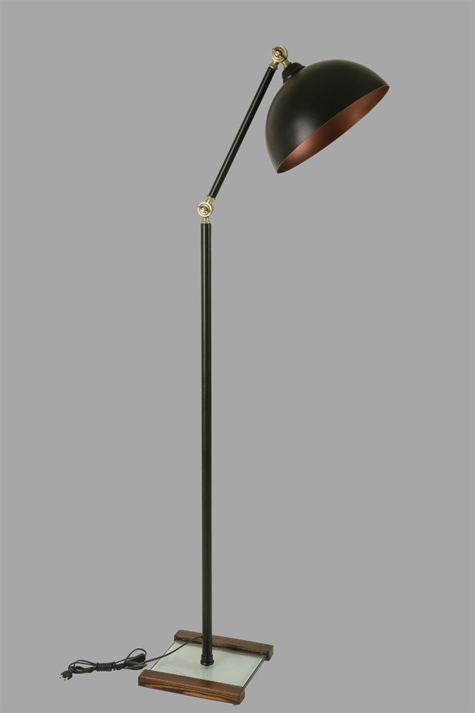 Lampadaire pivotante Samuel H165cm Métal Noir et Cuivre