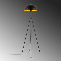 Lampadaire trépied cloche Daoji 170cm Métal Noir