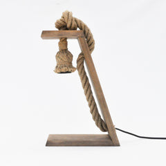 Lampe à poser Bertram L10xH35cm Bois massif Gris