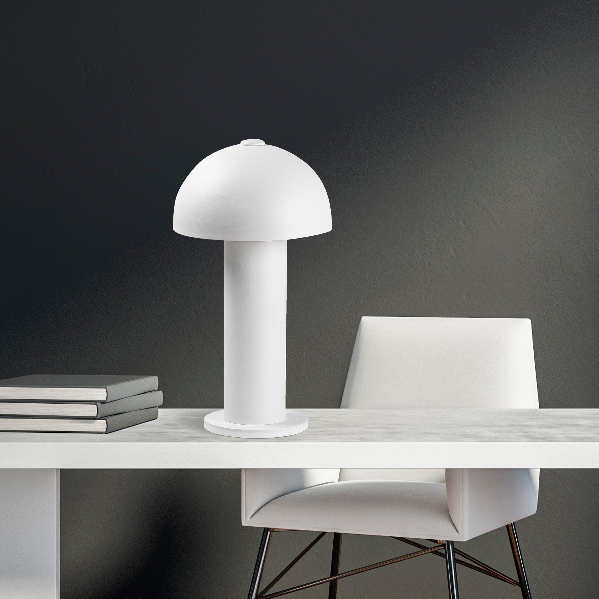 Lampe à poser design Bolet H49cm Métal Blanc