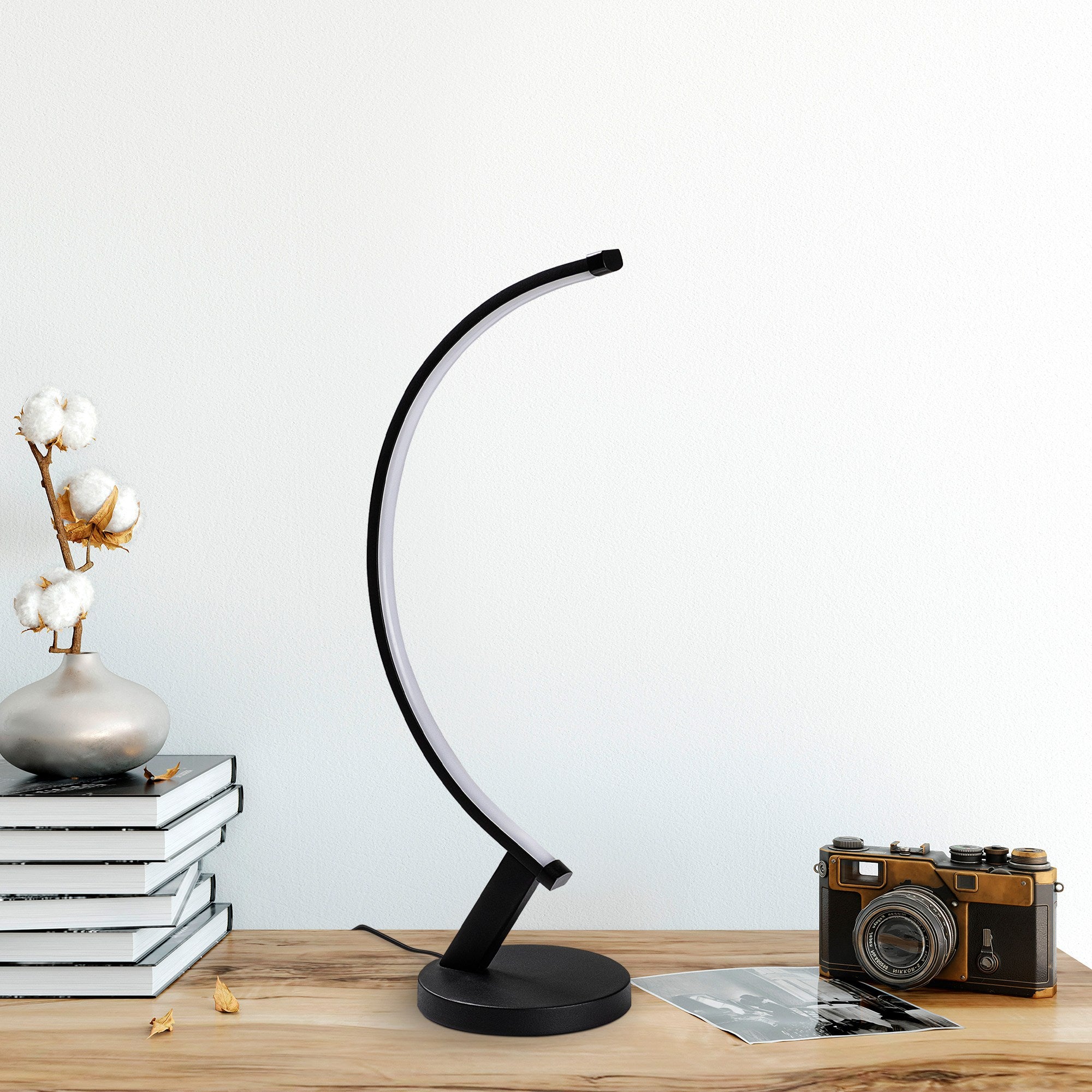 Lampe à poser design en spiral LED Blety H47cm Métal Noir