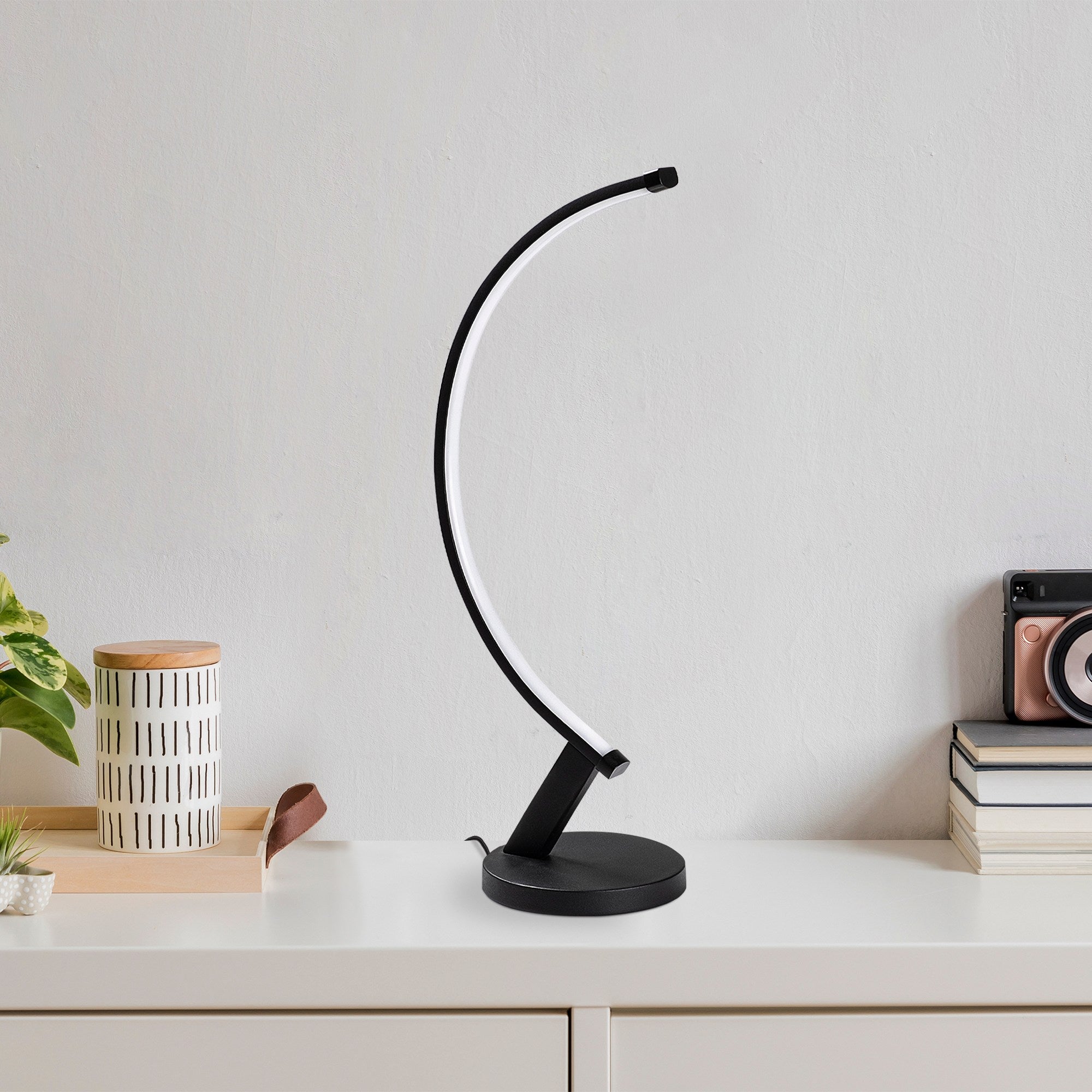 Lampe à poser design en spiral LED Blety H47cm Métal Noir