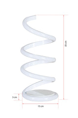 Lampe à poser design spiral Jonc H35cm Métal Blanc et LED Multicolore