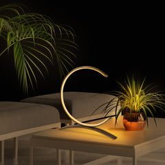 Lampe à poser Forme de lune Thebe H34cm Métal Or