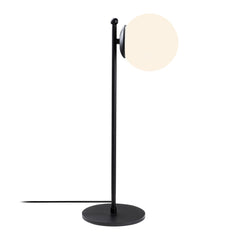 Lampe à poser globe Crucium 56cm Verre Blanc et Métal Noir