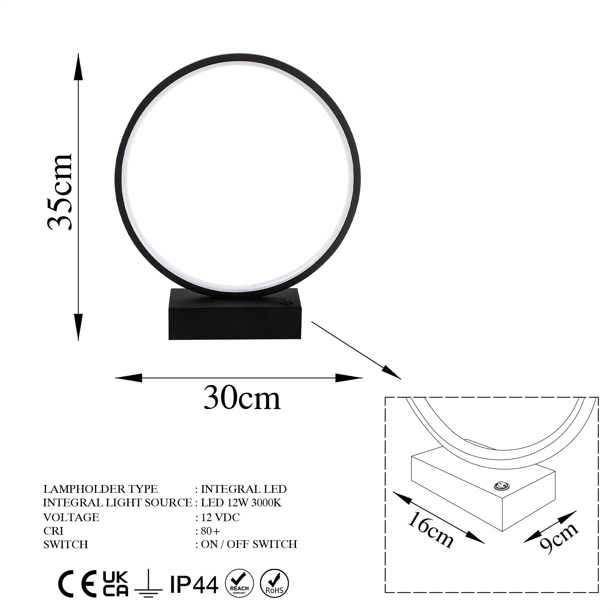 Lampe à poser LED Kondaa D30cm Métal Noir