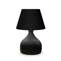 Lampe à poser Ouliope D22cm Métal et Tissu Noir