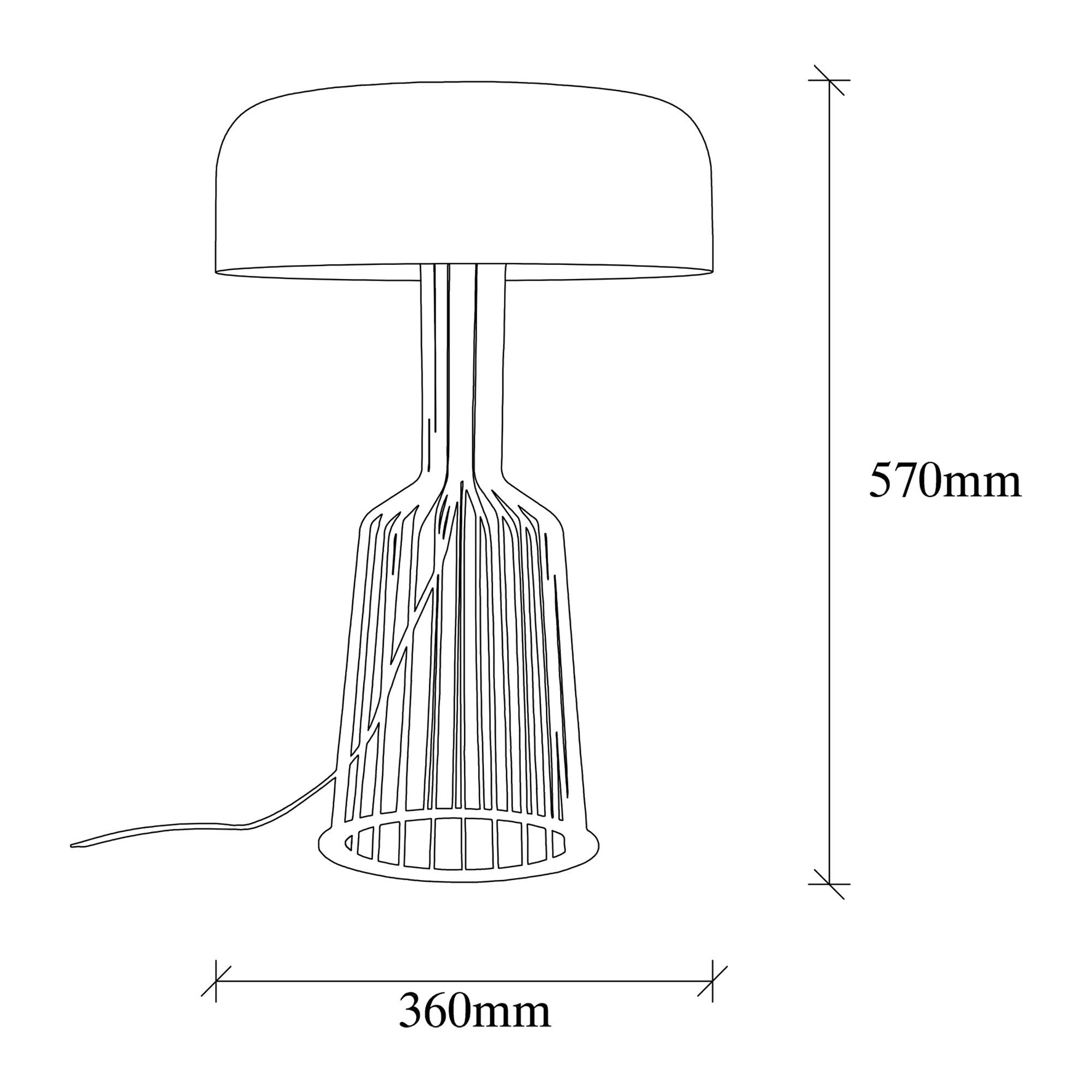 Lampe à poser Ricover champignon Métal Noir