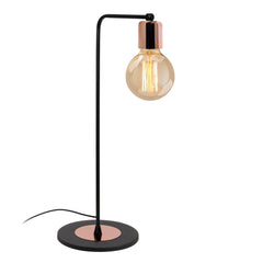 Lampe de table Ariadna 28cm Métal Noir et Or rose