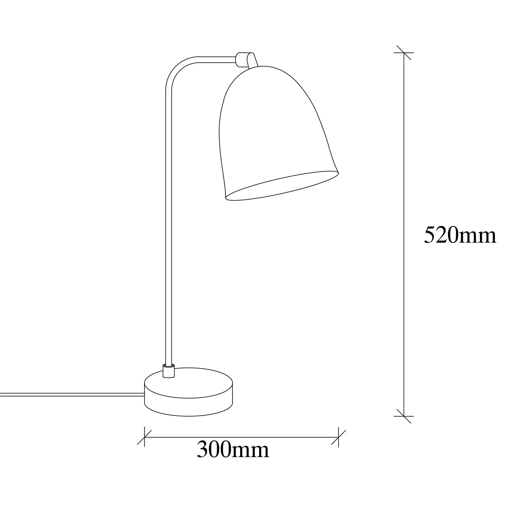 Lampe de table cloche martelée support L Lectio H52 cm Métal Noir Doré