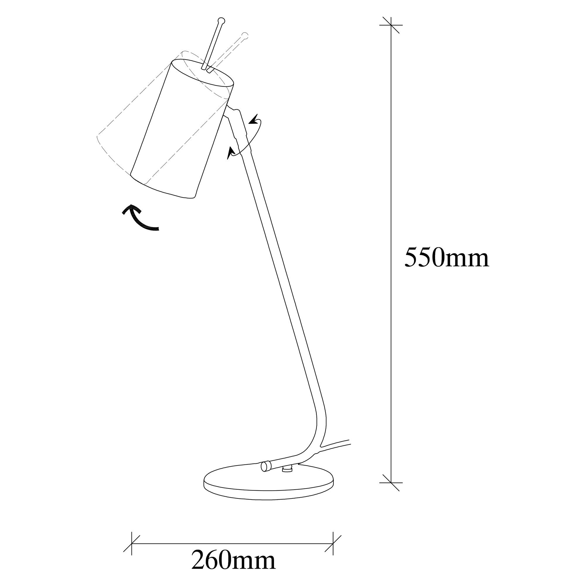 Lampe de table Krasiva tube Métal Noir et Doré