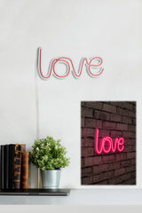 Lettrage mural Lucendi L36xH17,5cm "Love" Néon Rose