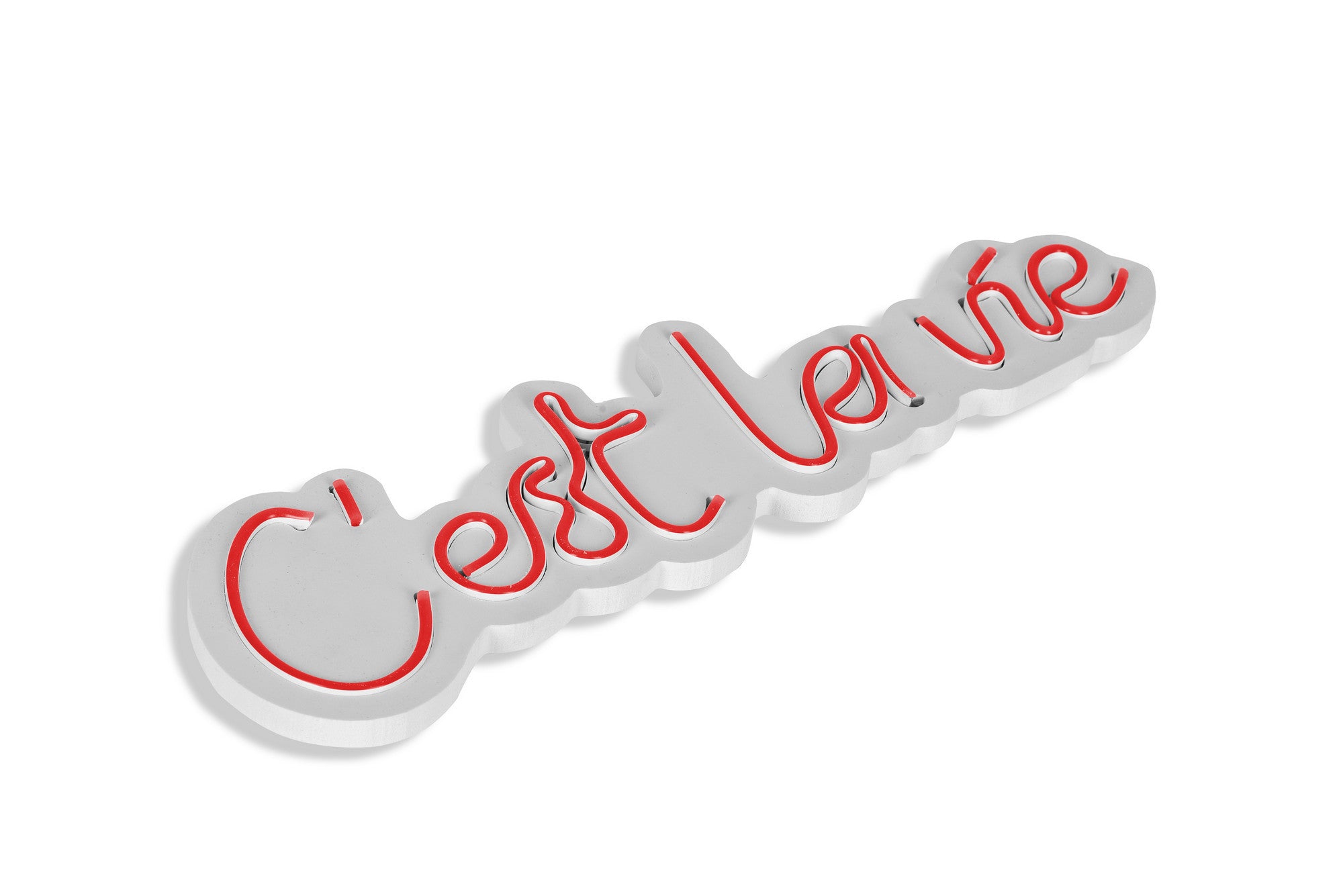 Lettrage mural Lucendi L52xH14cm "C'est la vie" Néon Rouge