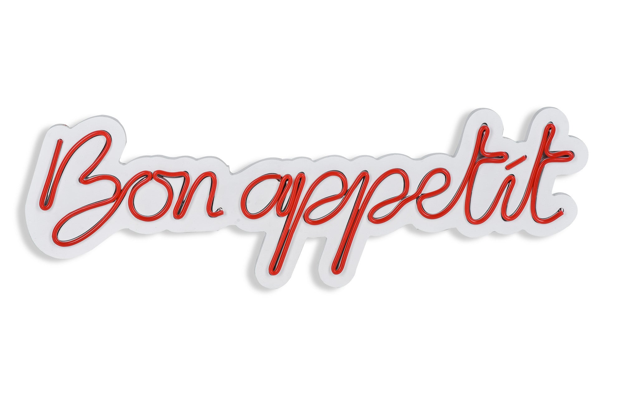 Lettrage mural Lucendi L64xH20cm "Bon Appétit" Néon Rouge