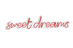 Lettrage mural Lucendi L65,5xH14,5cm "Sweet Dreams" Néon Rouge