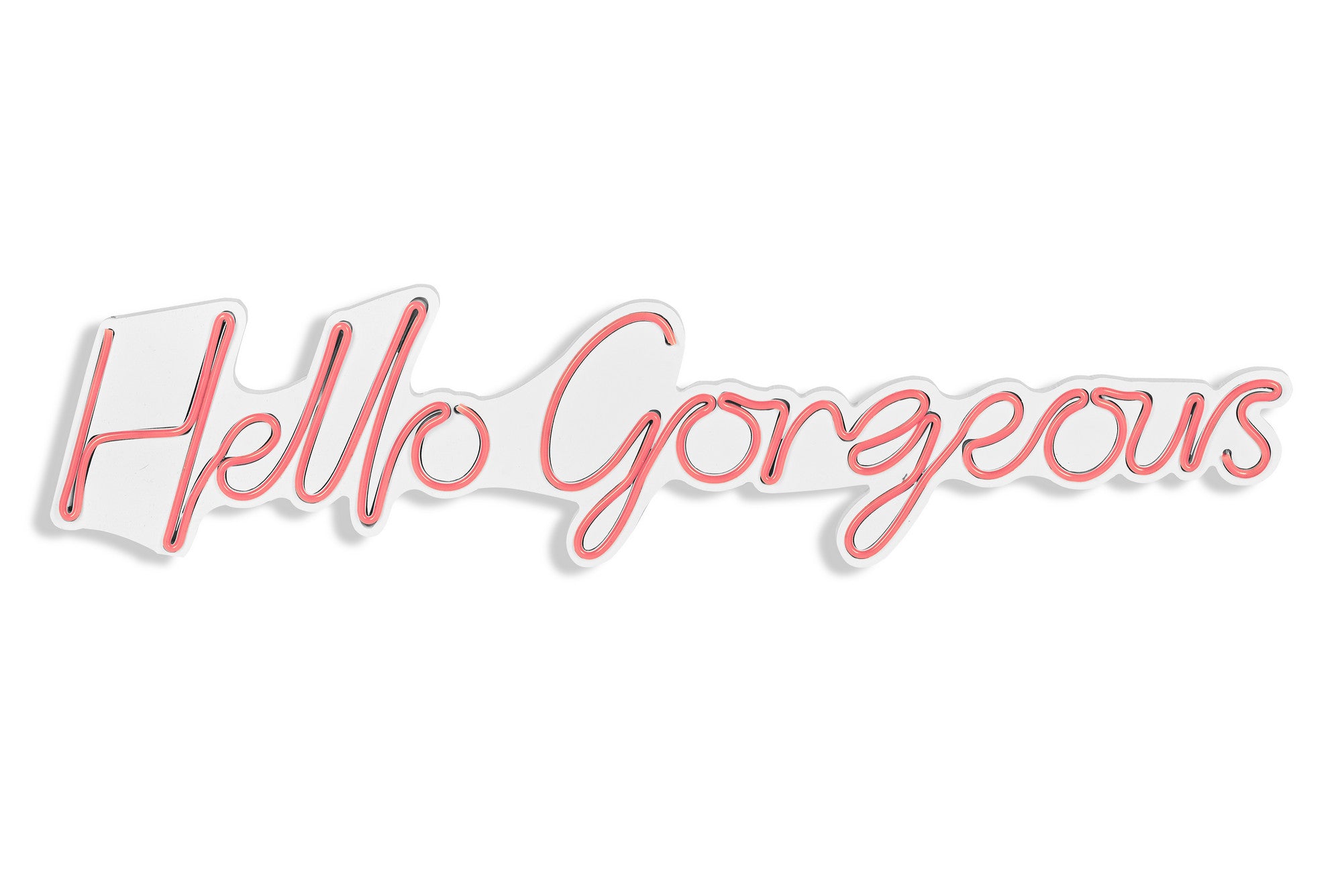 Lettrage mural Lucendi L75xH18cm "Hello Gorgeous" Néon Rose