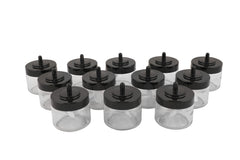 Lot de 12 pots d'épices couvercle avec cuillère Lionash H9,5cm Verre Transparent