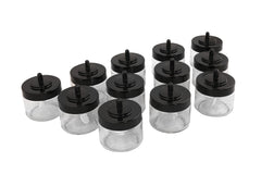 Lot de 12 pots d'épices couvercle avec cuillère Lionash H9,5cm Verre Transparent