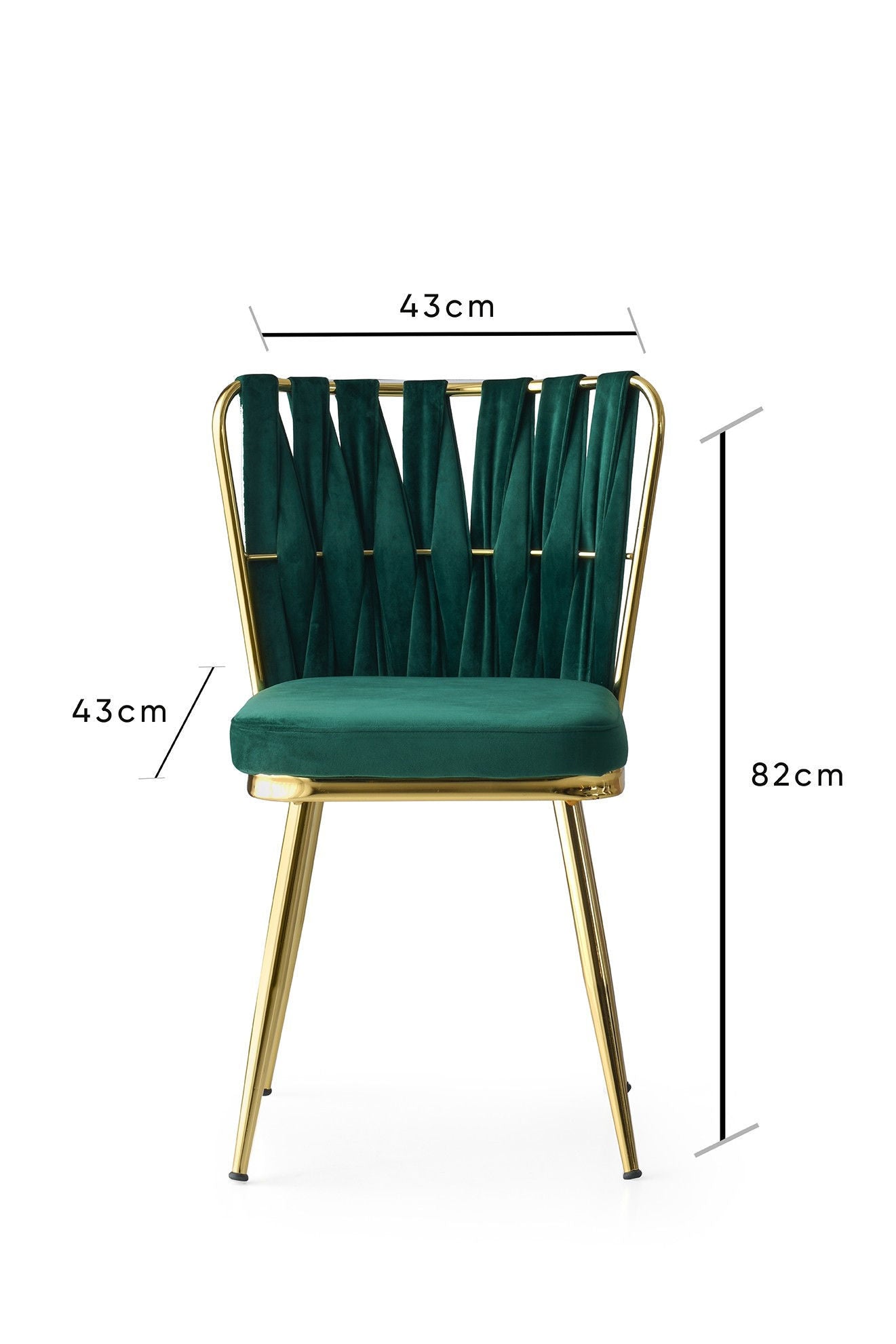 Lot de 2 chaises Scribe Métal Or et Velours Vert