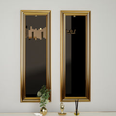 Lot de 2 miroirs murales Kafka 30x90cm Bois Or