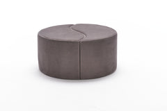 Lot de 2 poufs puzzle Ratsel L43xH40cm Velours Marron