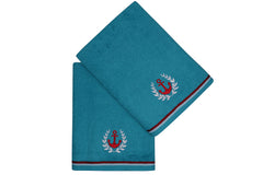 Lot de 2 serviettes de bain Anchora 70 x 140 cm Coton Coton Turquoise