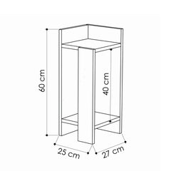 Lot de 2 tables de chevet Vulas Bois Chêne clair et Anthracite