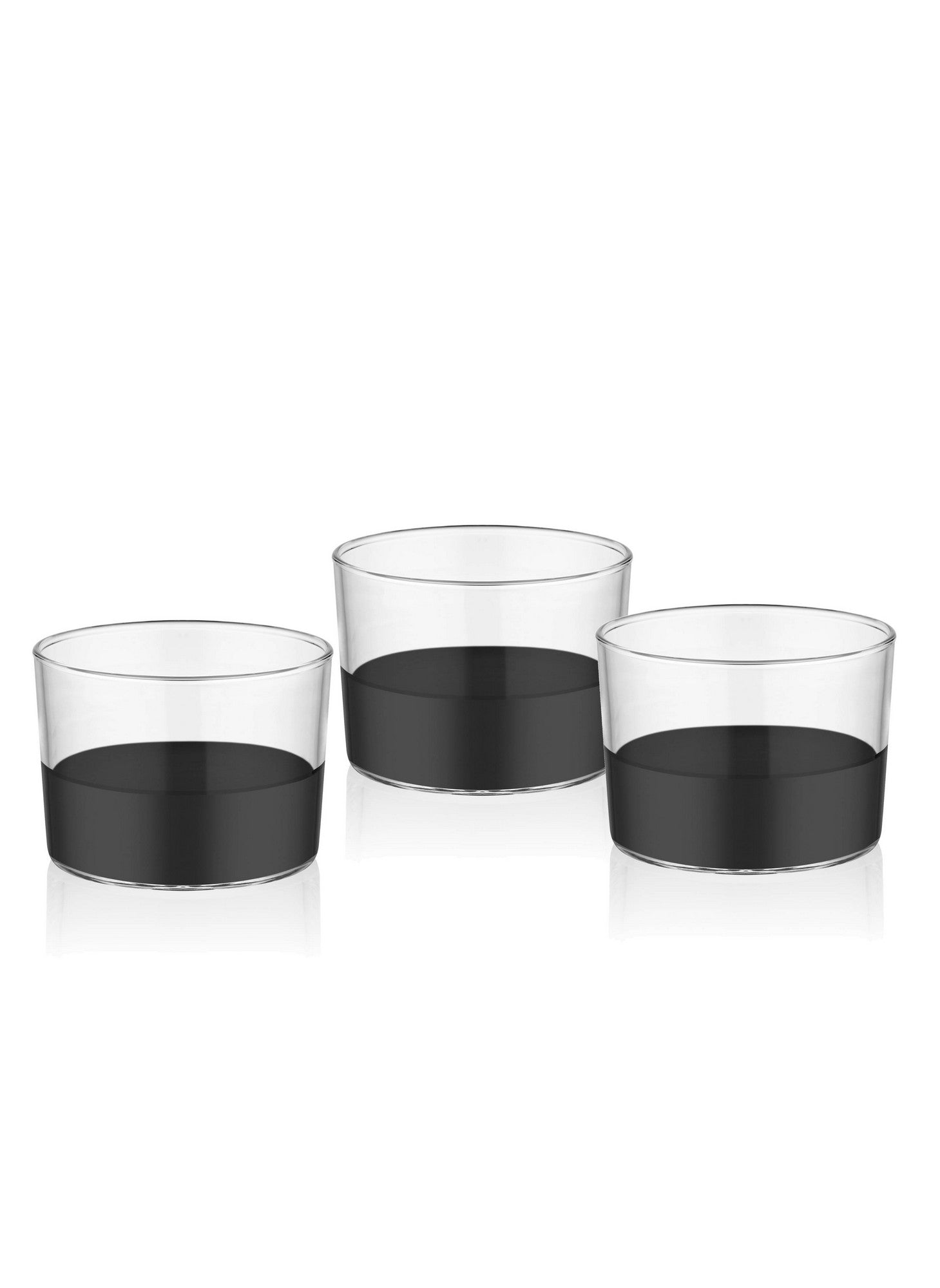 Lot de 3 coupelles à apéritifs Poculum Ombre et lumière Verre Transparent et Noir 