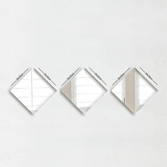 Lot de 3 miroirs losanges Certa 20x20cm Verre Argent