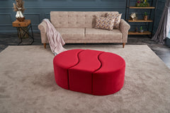 Lot de 3 poufs puzzle Ratsel Velours Rouge