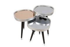 Lot de 3 tables rondes Sitchas Bois Argent