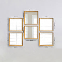 Lot de 6 miroirs encadrés carrés design Certa 24x24cm Or