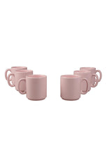 Lot de 6 mug Calix 100% Faience Rose