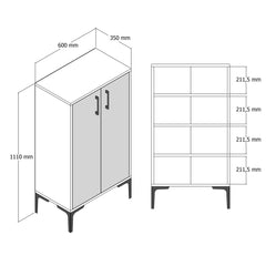 Meuble à chaussure Secondo H111cm Bois foncé