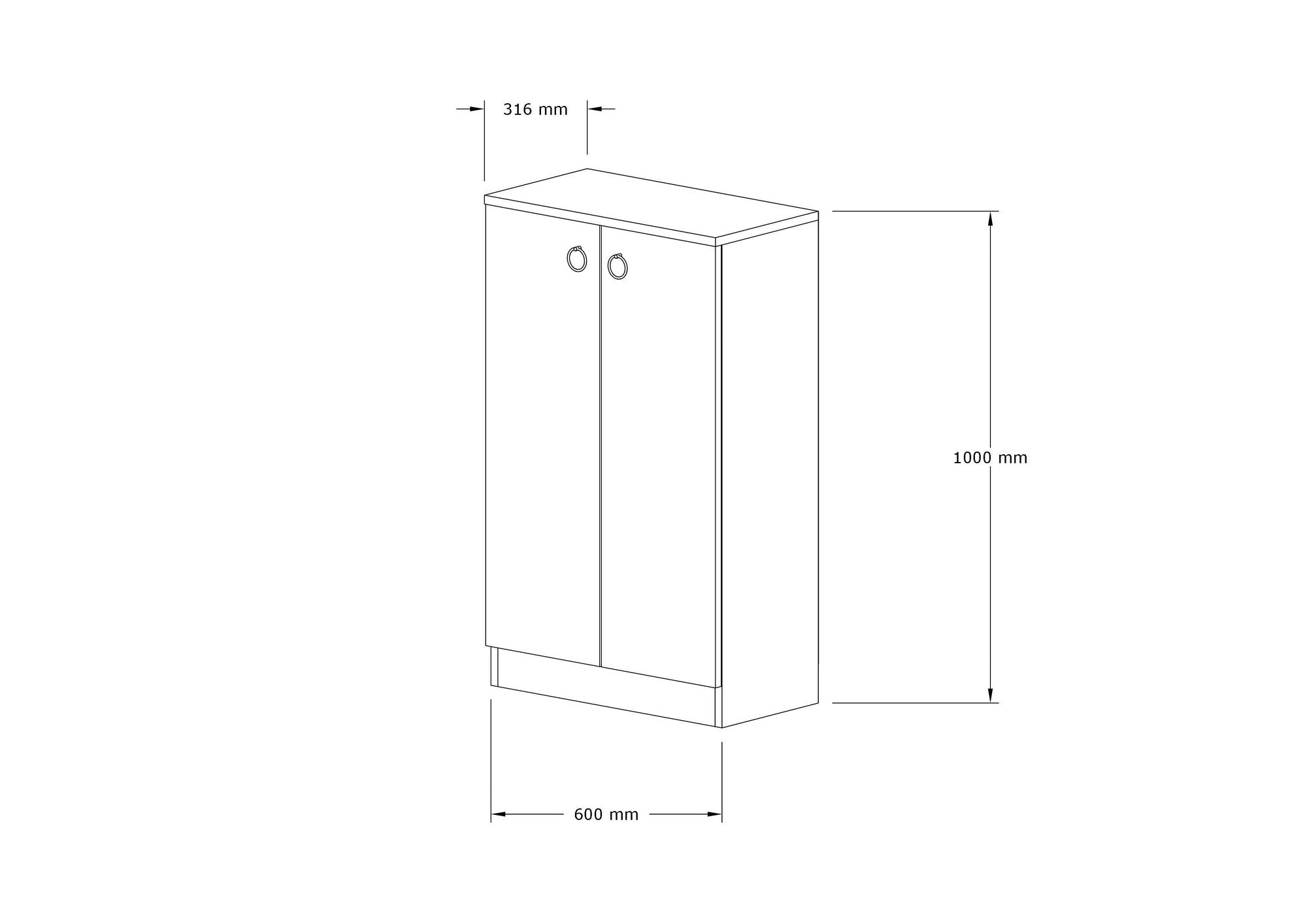 Meuble à chaussure Wolde H100cm Bois foncé