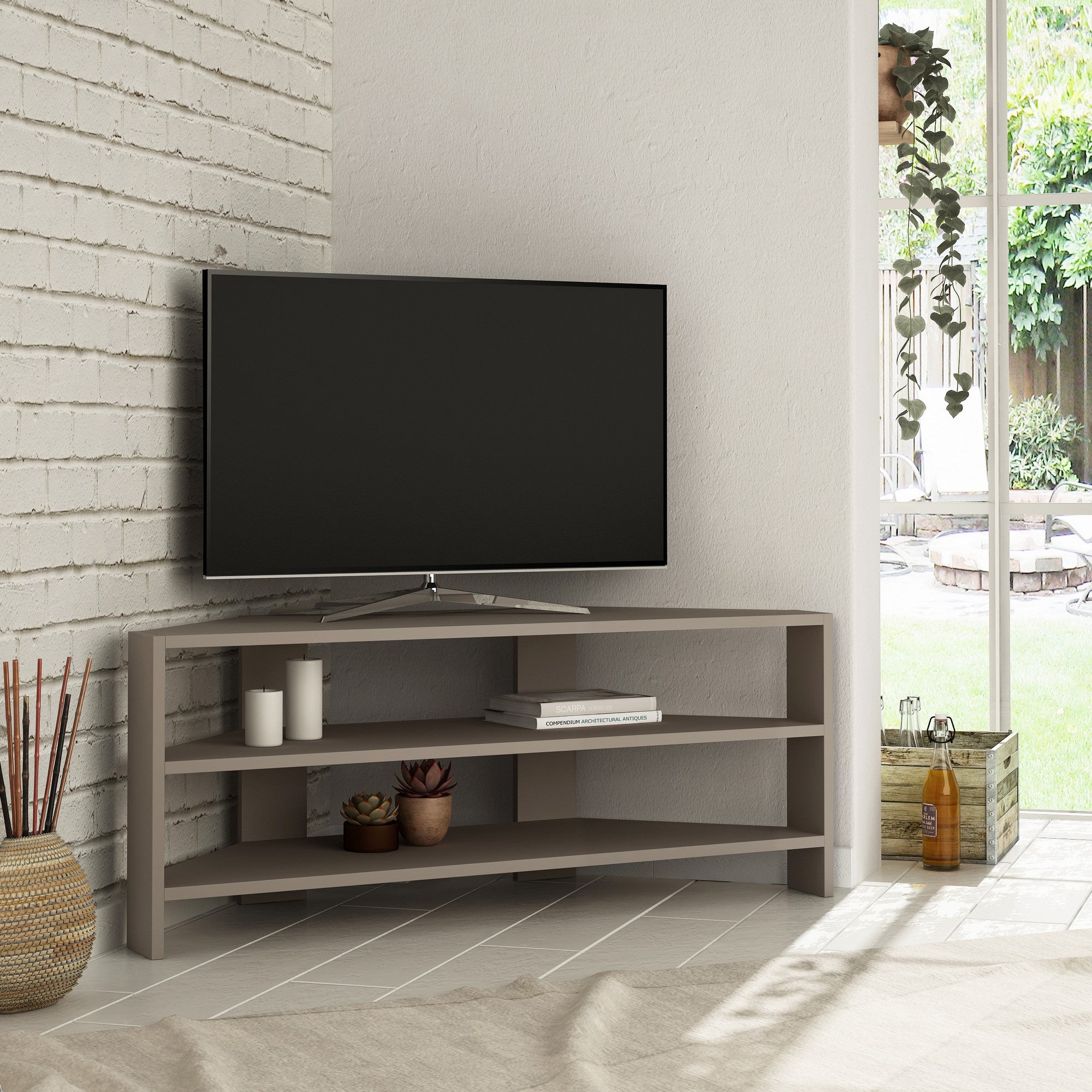 Meuble TV 2 étagères Nistus 114cm Moka