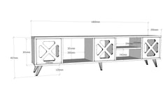 Meuble TV Alibi portes ajourées Mélaminé Blanc