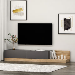 Meuble Tv Aucetha L180cm Bois clair et Anthracite