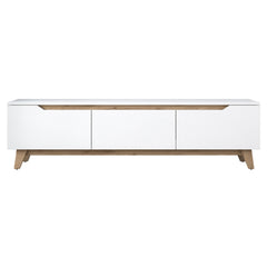 Meuble TV contemporain 180cm 3 portes Dandalis Bois Blanc