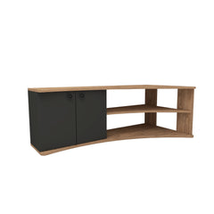 Meuble TV d'angle Jirel Bois clair et Anthracite