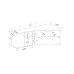 Meuble TV d'angle Jirel Bois clair et Anthracite